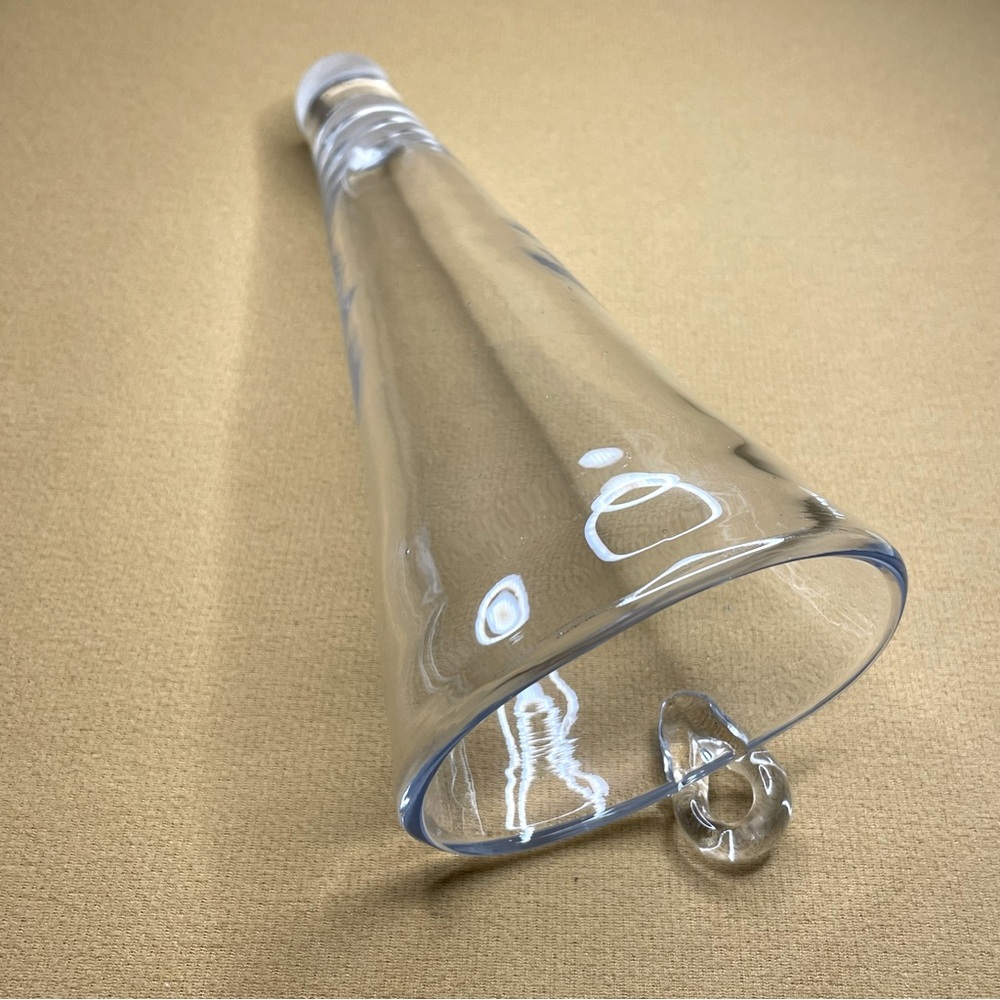 Vintage art glass hand-blown clear wall pocket